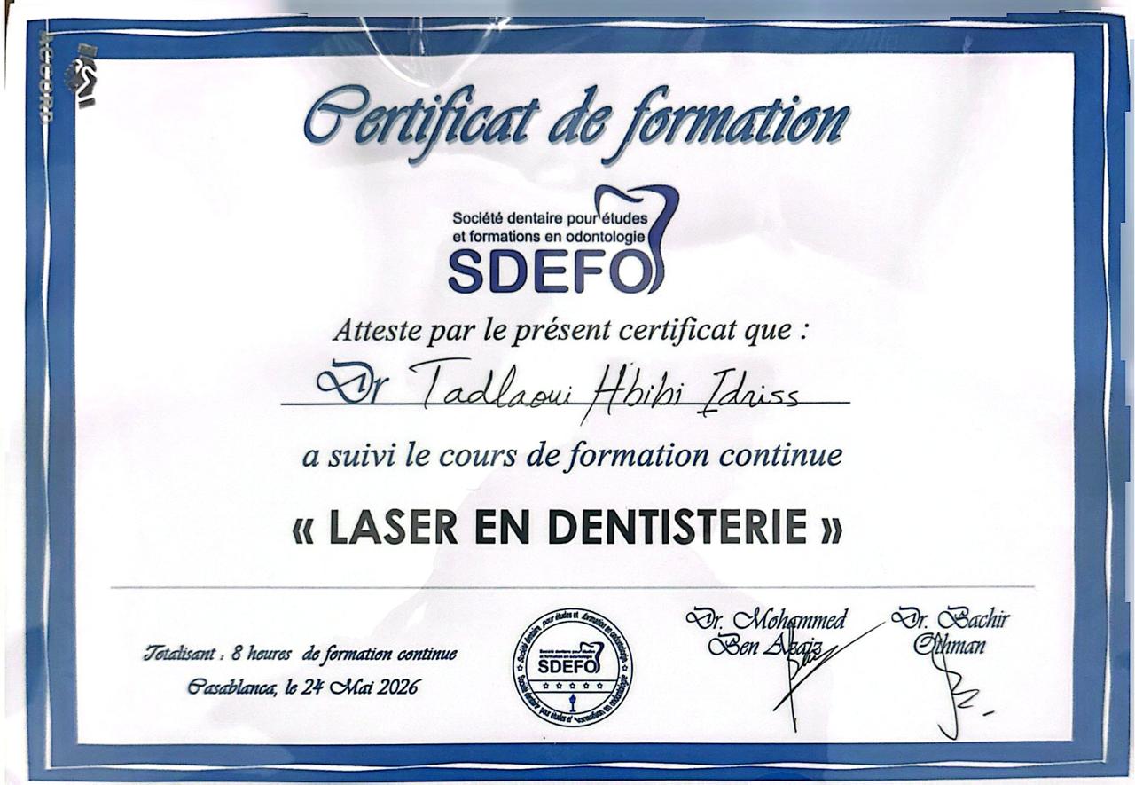 Certification professionnelle Dr Tadlaoui 6